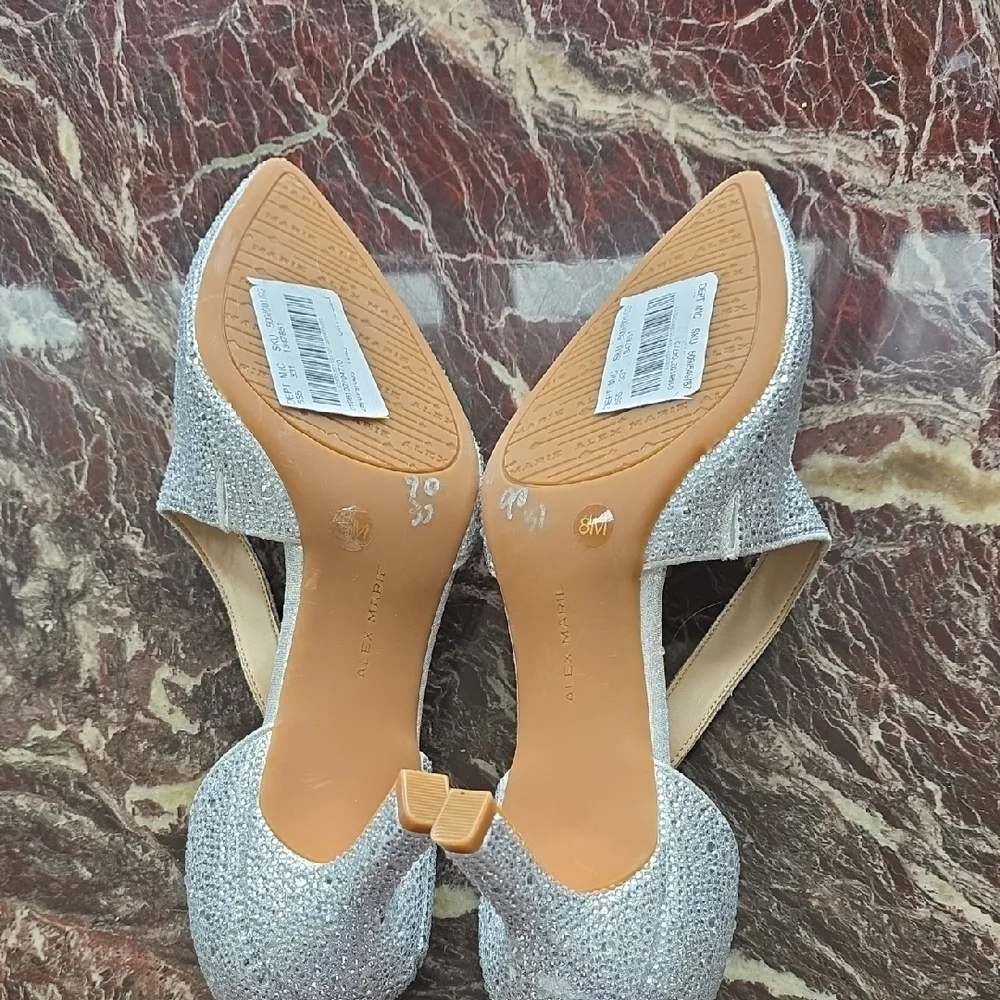 Alex Marie Sparkling Silver Heels - Picture 2 of 6